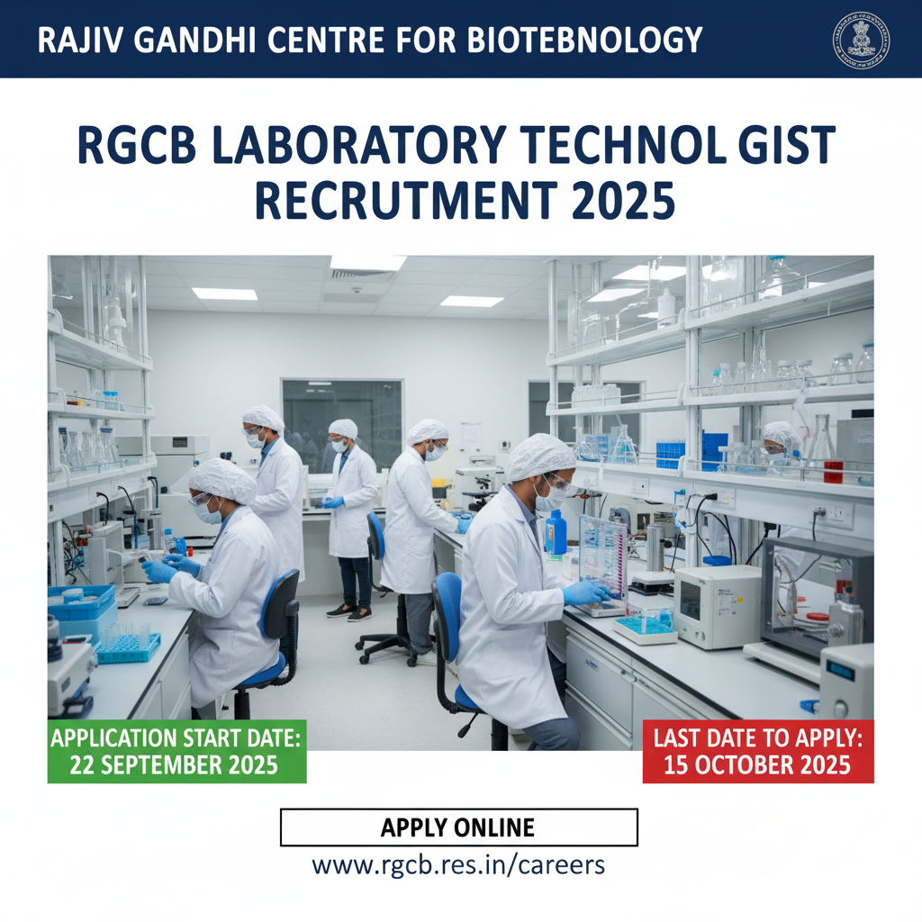 RGCB Laboratory Technologist Recruitment 2025