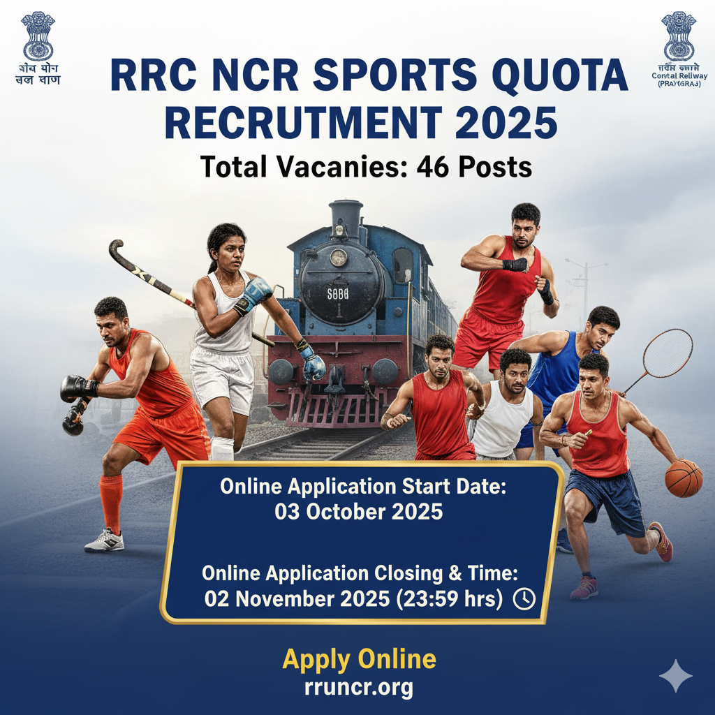 RRC NCR Sports Quota Recruitment 2025