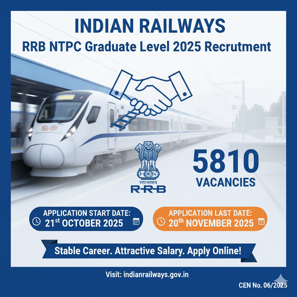 RRB NTPC Graduate Level 2025 Recruitment: