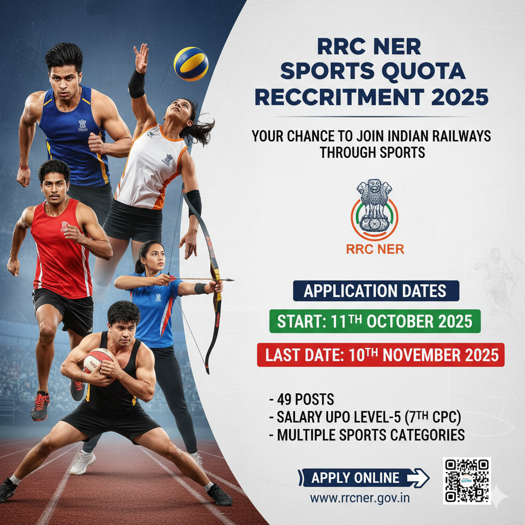 RRC NER Sports Quota Recruitment 2025